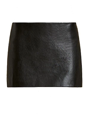 Jett Pebbled Leather Miniskirt