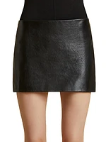 Jett Pebbled Leather Miniskirt