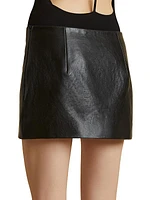 Jett Pebbled Leather Miniskirt