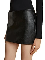 Jett Pebbled Leather Miniskirt