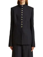 Samuel Pinstriped Wool-Blend Jacket