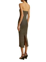 Rumer Glittery Ribbed-Knit Midi-Dress