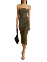 Rumer Glittery Ribbed-Knit Midi-Dress