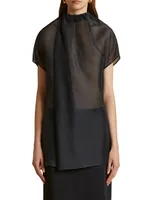 Kass Draped Silk Blouse