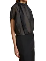 Kass Draped Silk Blouse