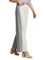 Joanna Two-Toned Cotton-Blend Pants