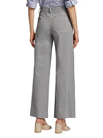 Joanna Two-Toned Cotton-Blend Pants