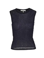 Textured Mesh Sleeveless Top