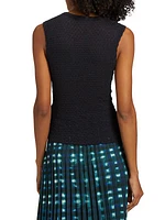 Textured Mesh Sleeveless Top