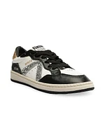 St-001 Glitter Leather Low-Top Sneakers