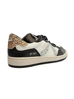 St-001 Glitter Leather Low-Top Sneakers