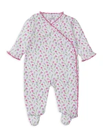 Baby Girl's Tulip Print Footie