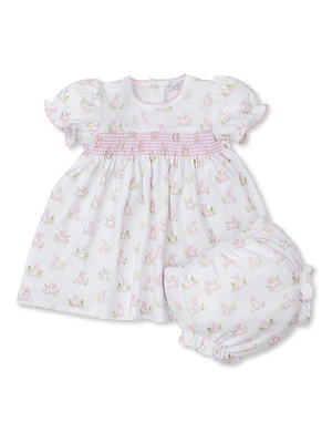 Baby Girl's Bunny Cotton Dress Set