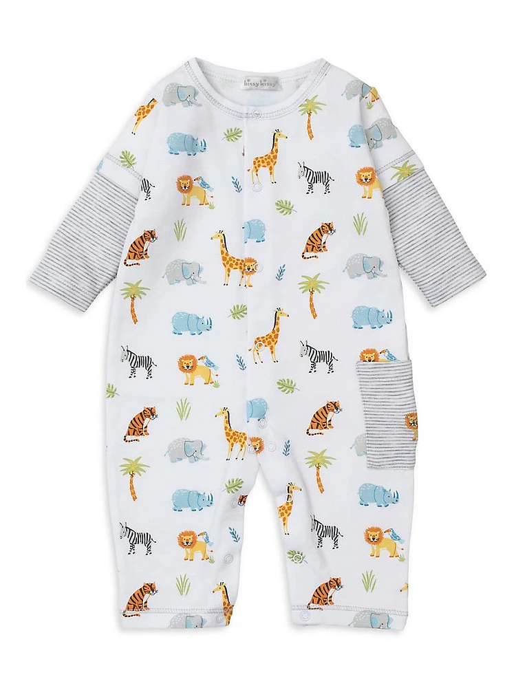 Baby Boy's Safari Print Coveralls