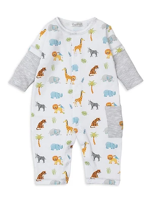 Baby Boy's Safari Print Coveralls