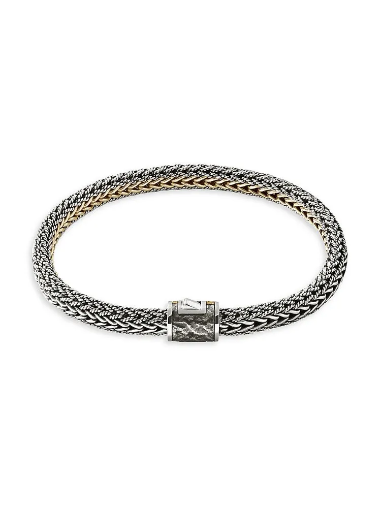 Classic Chain Sterling Silver & 18K Yellow Gold Reversible Bracelet