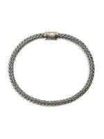 Classic Chain Sterling Silver & 18K Yellow Gold Reversible Bracelet