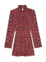Ryde Elasticized Leopard-Print Minidress