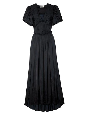 Reina Pleated Satin Gown