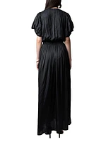 Reina Pleated Satin Gown