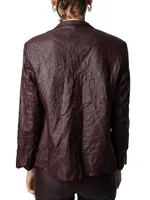 Verys Crinkled Leather Jacket