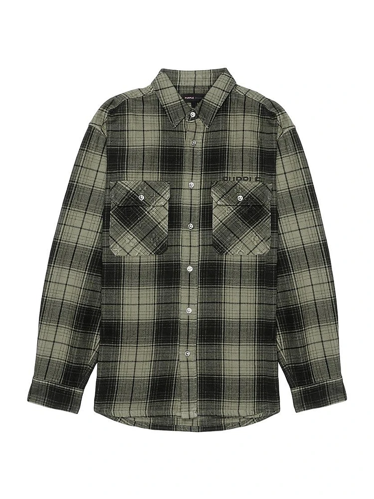 Plaid Cotton Flannel Shirt