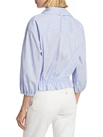 Hutton Striped Cotton Poplin Top