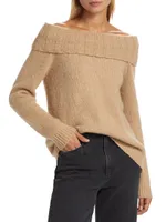 Andrea Wool-Cashmere Off-The-Shoulder Sweater