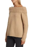 Andrea Wool-Cashmere Off-The-Shoulder Sweater