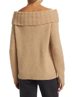 Andrea Wool-Cashmere Off-The-Shoulder Sweater