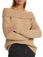 Andrea Wool-Cashmere Off-The-Shoulder Sweater