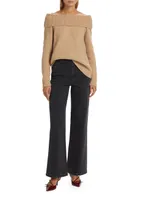 Andrea Wool-Cashmere Off-The-Shoulder Sweater