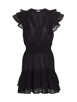 Camila Eyelet Ruffled Minidress