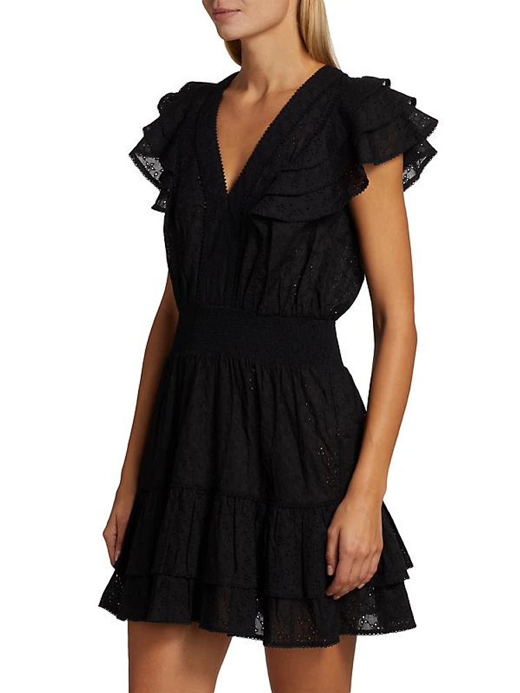 Camila Eyelet Ruffled Minidress