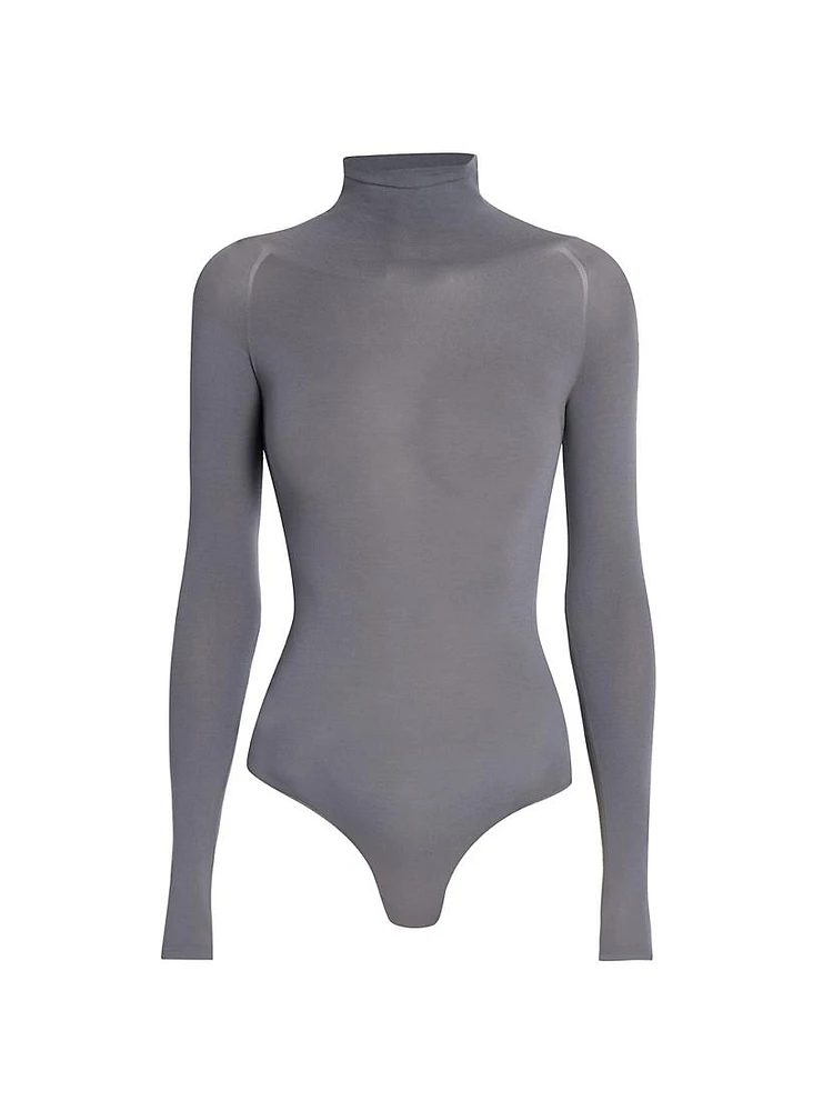 String Long-Sleeve Turtleneck Bodysuit