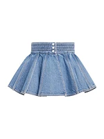 Pleated Denim Peplum Belt