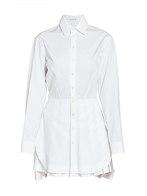 Cotton-Blend Mini-Shirtdress