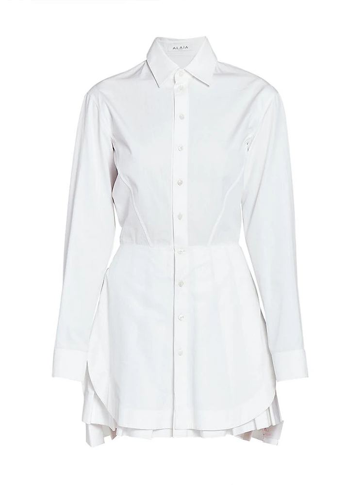 Cotton-Blend Mini-Shirtdress