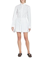 Cotton-Blend Mini-Shirtdress