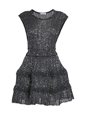 Sequin-Embellished Fit & Flare Minidress