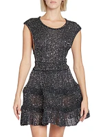 Sequin-Embellished Fit & Flare Minidress