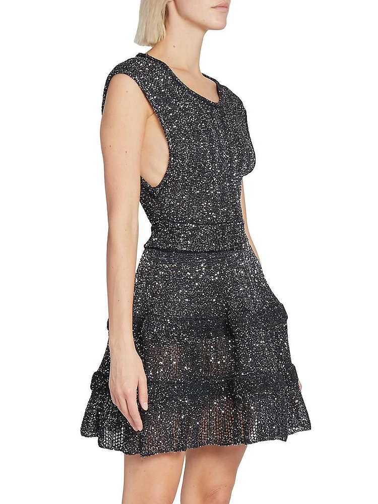 Sequin-Embellished Fit & Flare Minidress