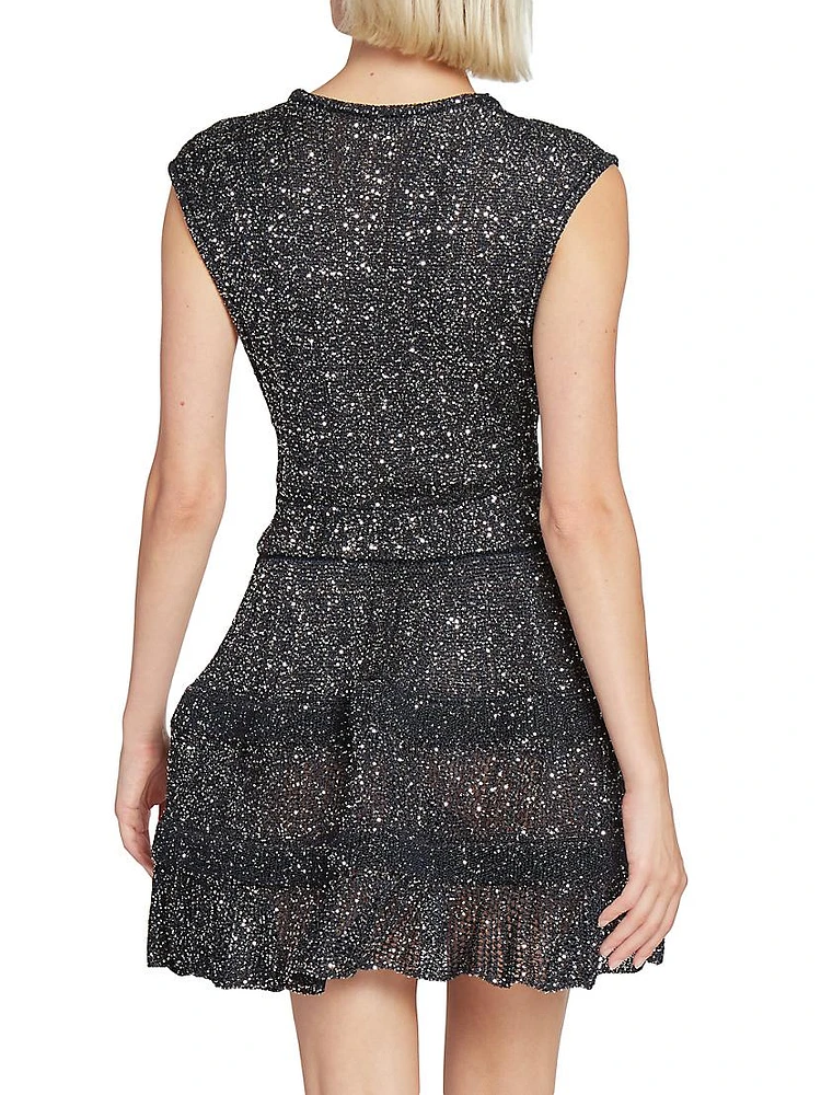 Sequin-Embellished Fit & Flare Minidress