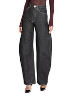 Round Cotton Mid-Rise Pants