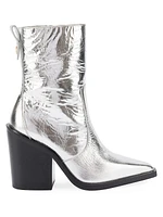 James 95MM Crinkled Metallic Leather Boots