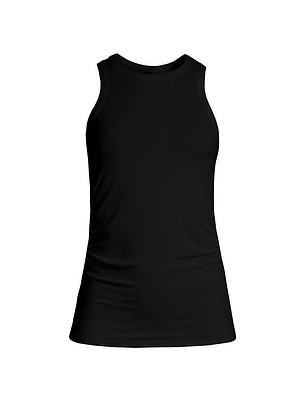 Rib-Knit Ruched Tank