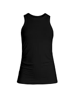 Rib-Knit Ruched Tank