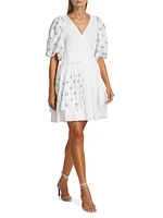 Elsa Embellished Cotton Wrap Minidress