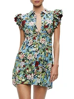 Meeko Floral Ruffle Minidress