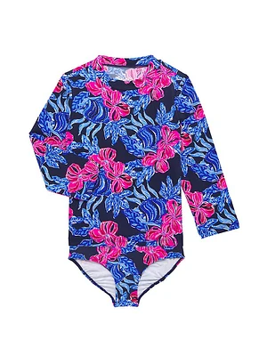 Little Girl's & Girl's 2-Piece Bobby Rashguard Long-Sleeve Swim Set